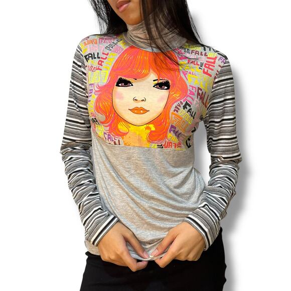 Custo Barcelona Tops - Custo Barcelona Cybergirl Turtle Neck Top